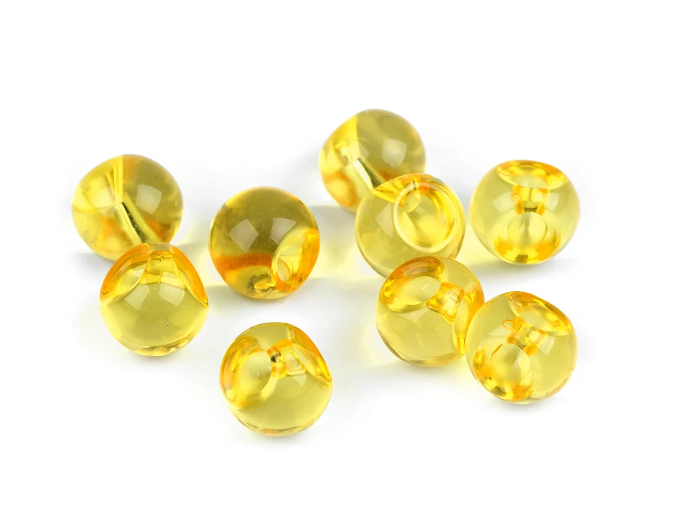 Plastová transparentná korálka / gombík Ø13 mm - 10 g