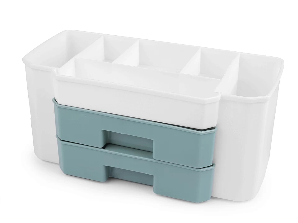 Plastový box / zásobník 2 šuplíky 12x24x10, 7 cm-1ks