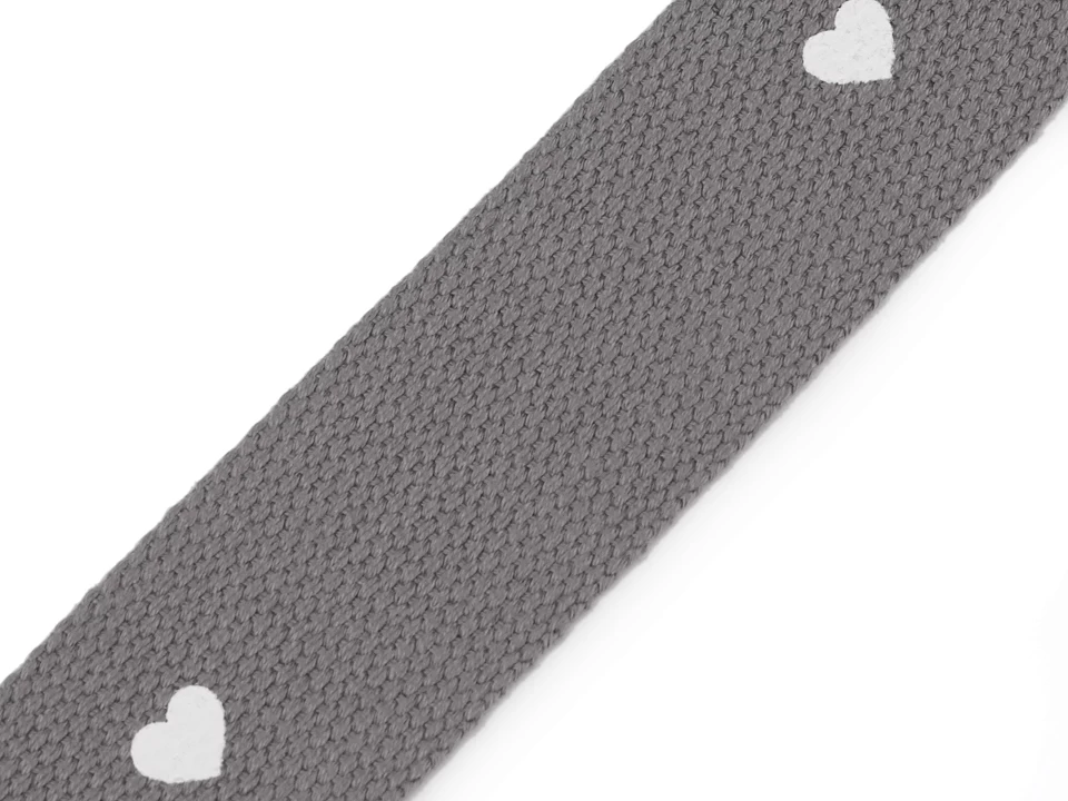 Popruh srdce šírka 38 mm - 1 m