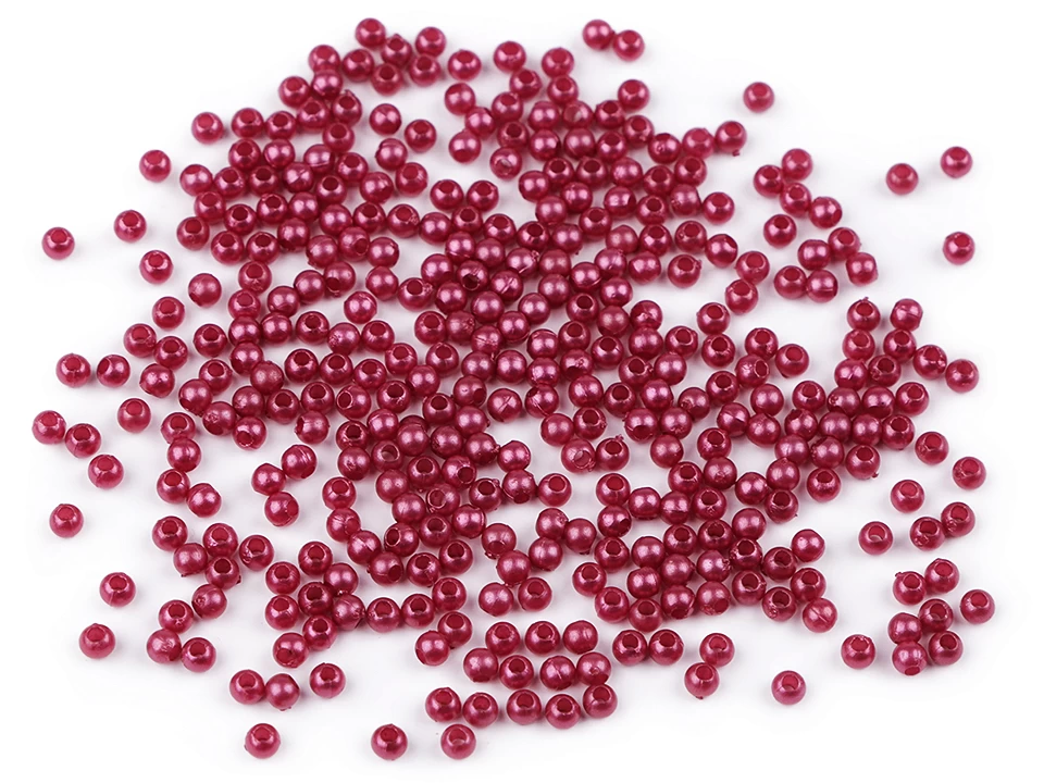 Plastové voskové koráliky / perly Glance Ø3 mm - 10g