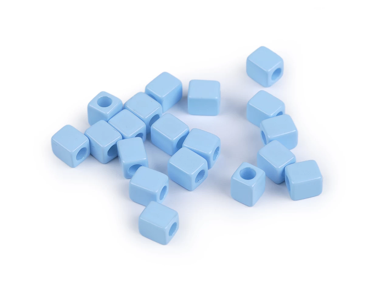 Plastové korálky kocka 6x6 mm - 5g