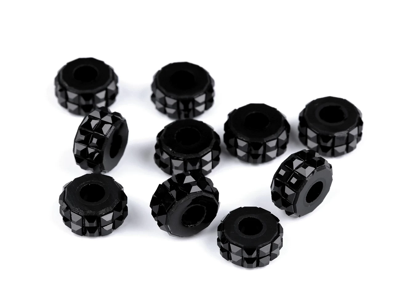 Plastové korálky s veľkým prievlakom 7x14 mm - 10 ks