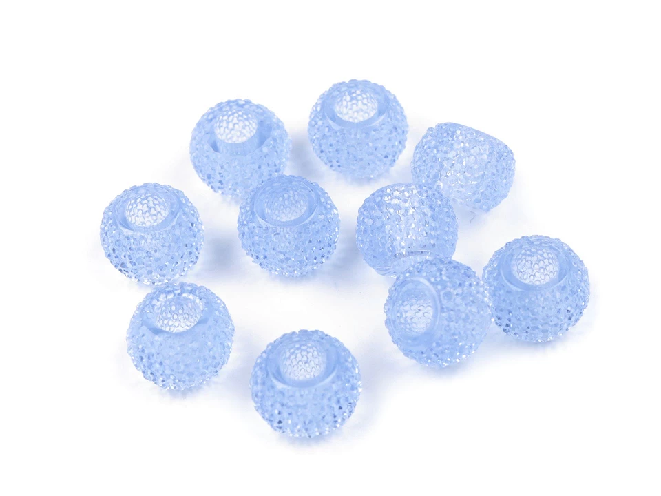 Plastové korálky s veľkým prievlakom 8x12 mm - 10 ks