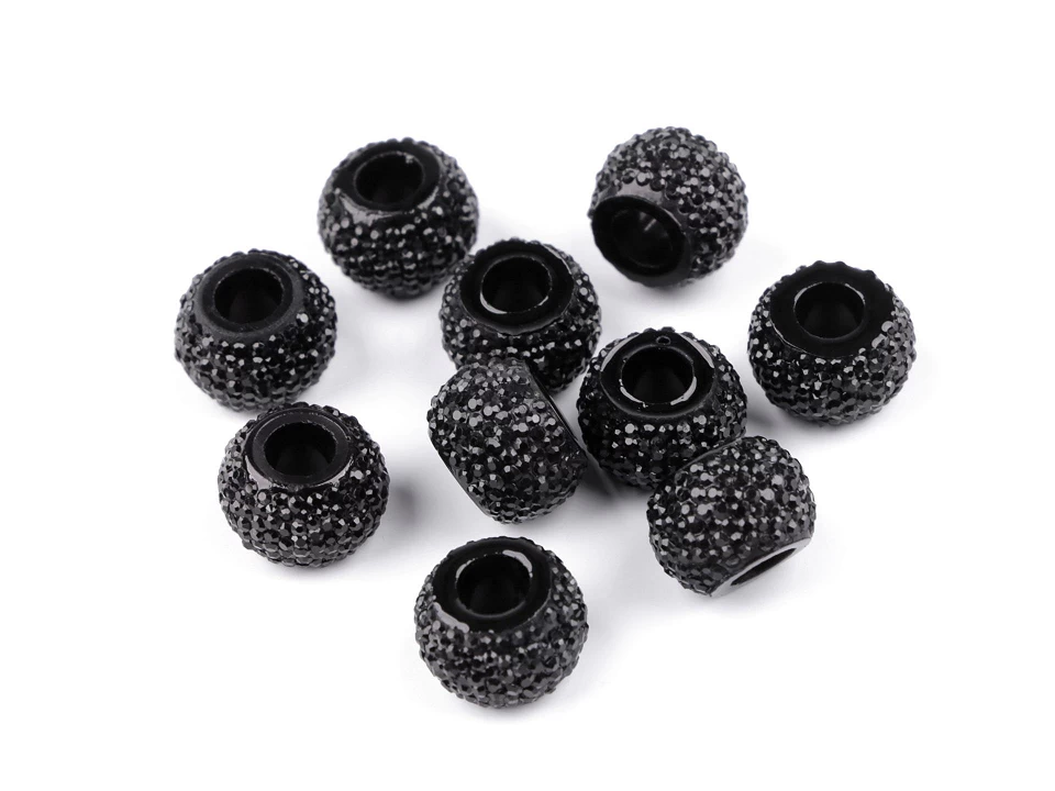 Plastové korálky s veľkým prievlakom 8x12 mm - 10 ks