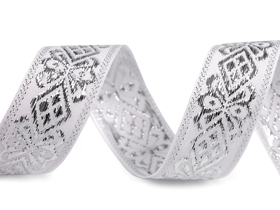 Stuha s lurexom šírka 30 mm - 3 m