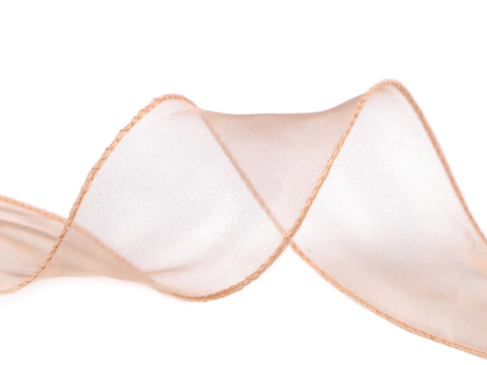  Organzová stuha s perleťovým leskom šírka 55 mm -3m