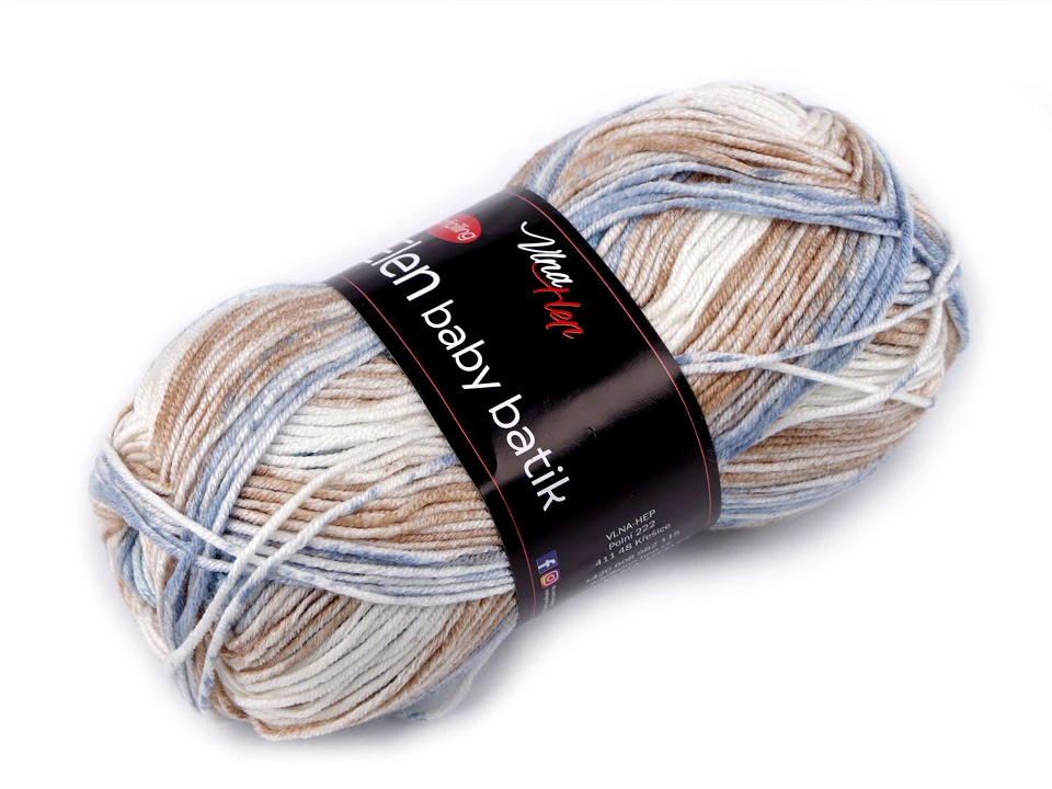 Pletacia priadza Vlna-Hep Elen baby batik 100g