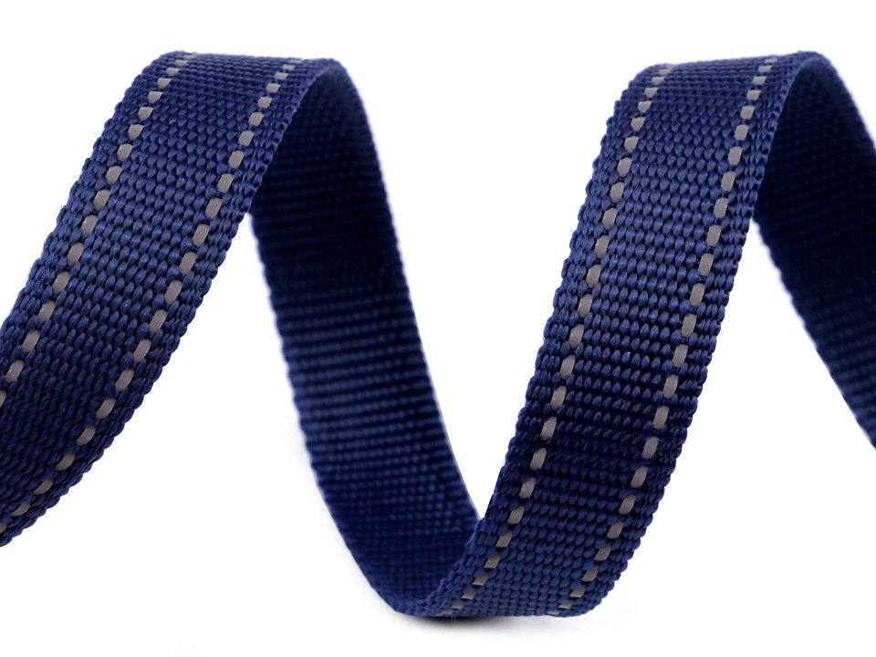 Popruh šírka 20 mm s reflexným prešitím - 3 m