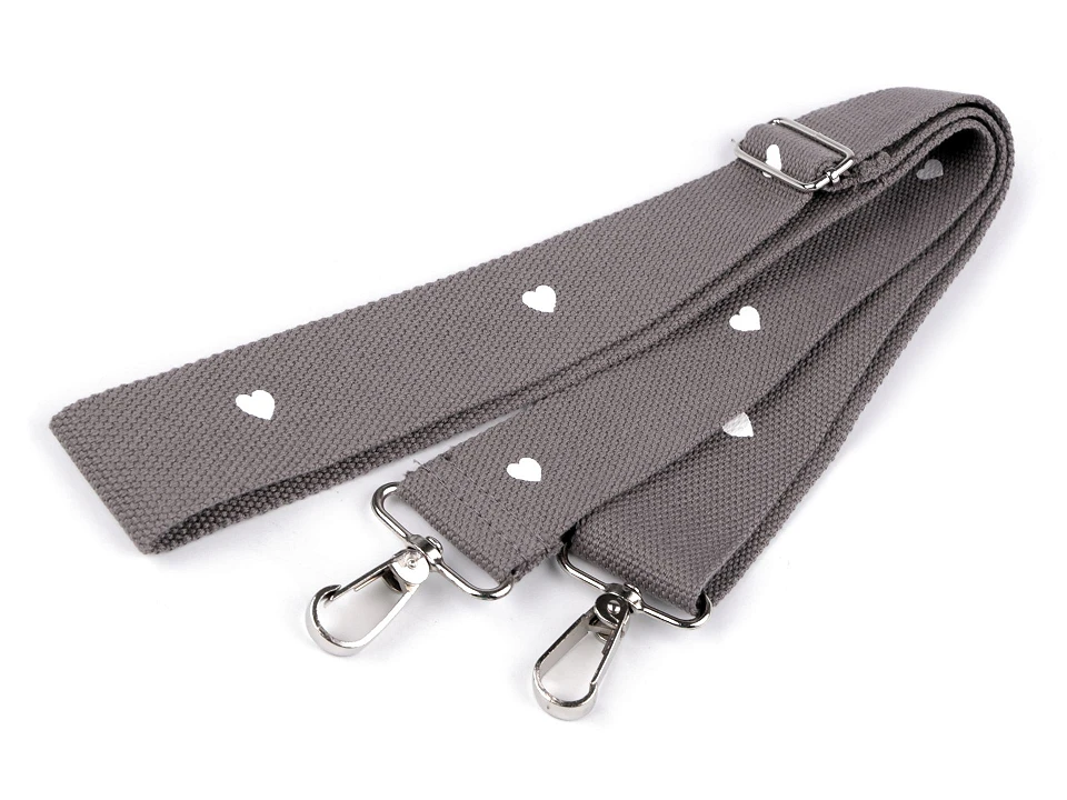 Textilné ucho / popruh na tašku s karabínkami dĺžka 79-142 cm - 1 ks