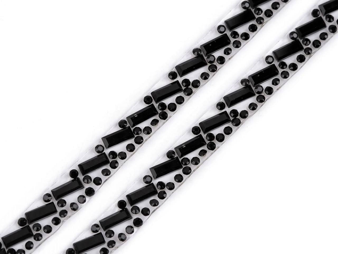 Prámik so sklenenými brúsenými kamienkami šírka 8 mm nažehľovací-1m