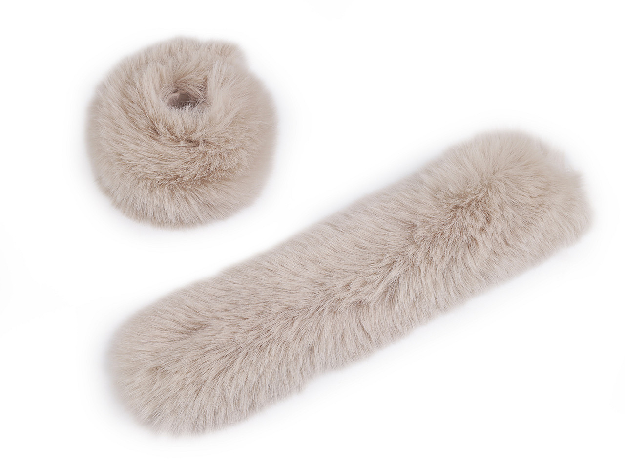 Kožušinový lem na rukáv samonavíjací šírka 8 cm-2ks