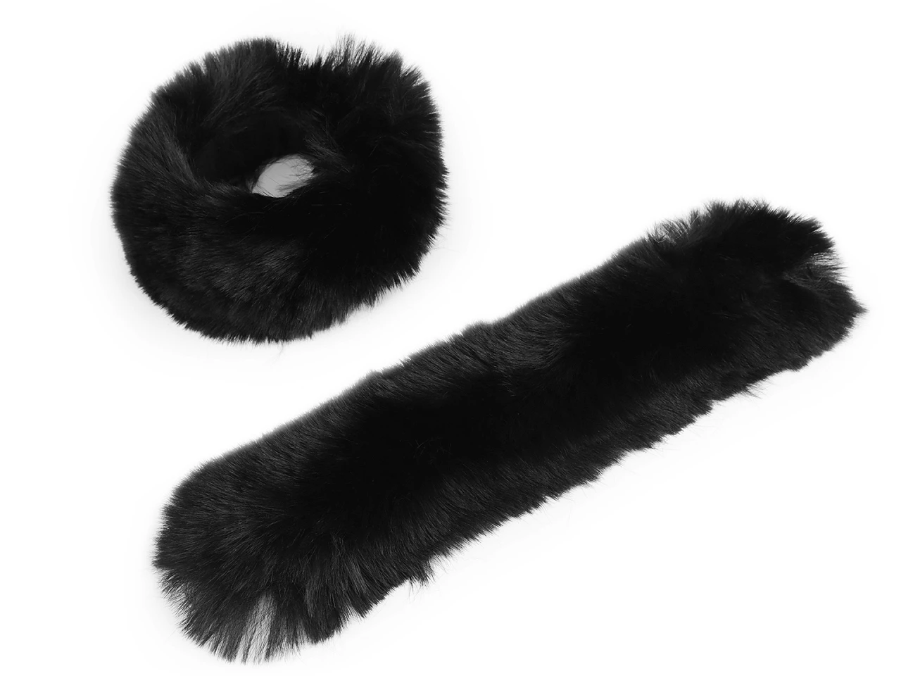 Kožušinový lem na rukáv samonavíjací šírka 8 cm-2ks