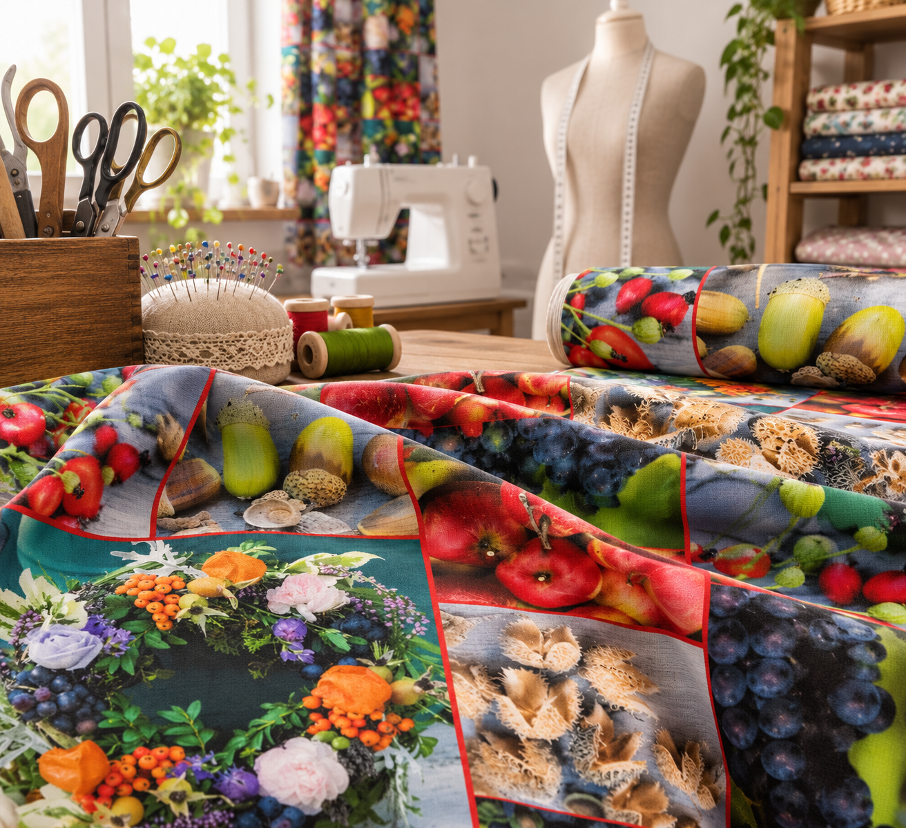 JESENNÝ PATCHWORK NA BAVLNE- DIGITÁLNA TLAČ