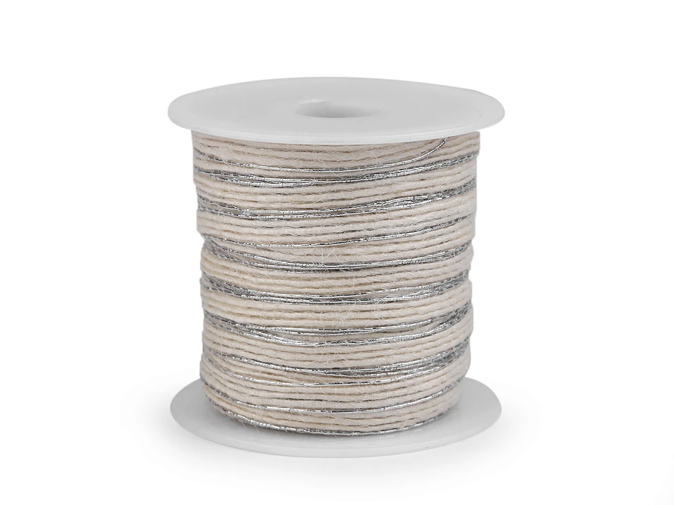 Stuha s lurexom šírka 6 mm - 20 m