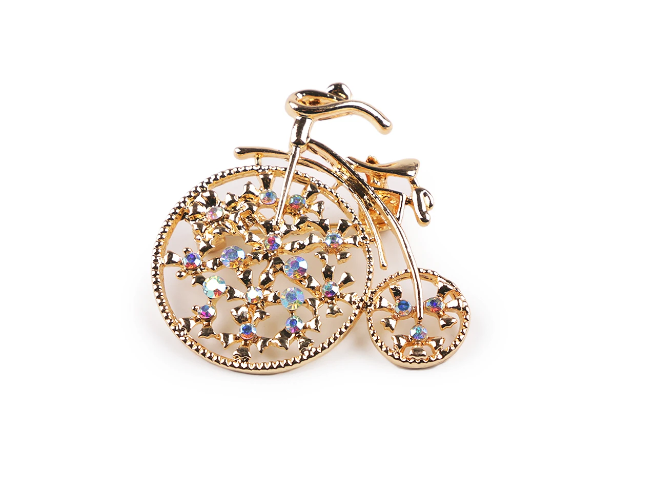 Brošňa s brúsenými kamienkami bicykel