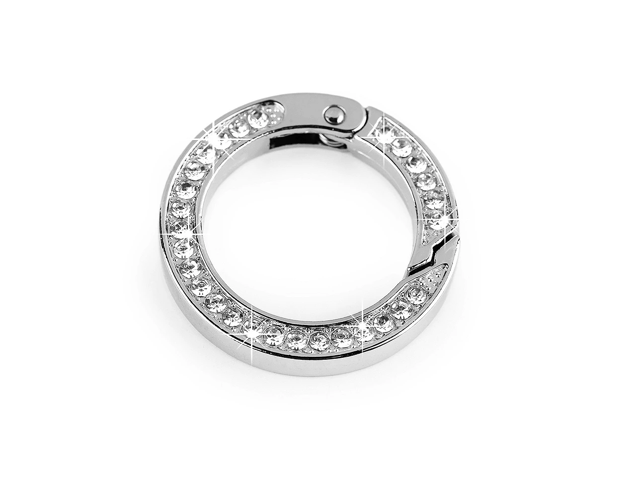 Karabína guľatá s brúsenými kamienkami Ø24 mm-1ks
