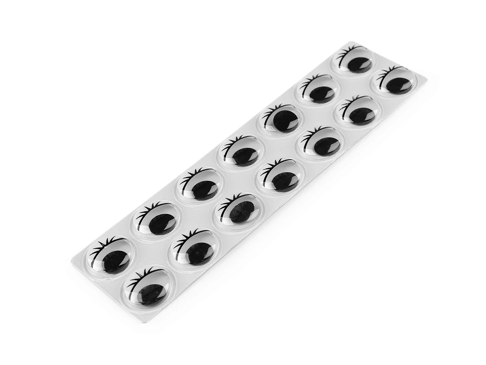 Samolepiace oči pohyblivé s riasami Ø18 mm