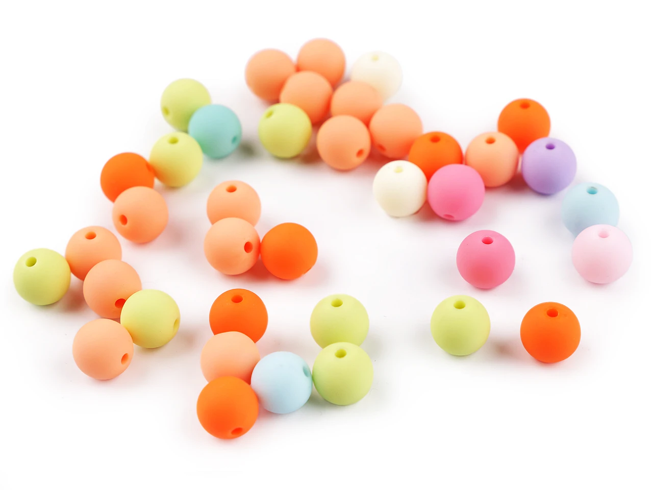 Plastové korálky matné, pogumovaný povrch Ø10 mm-20g