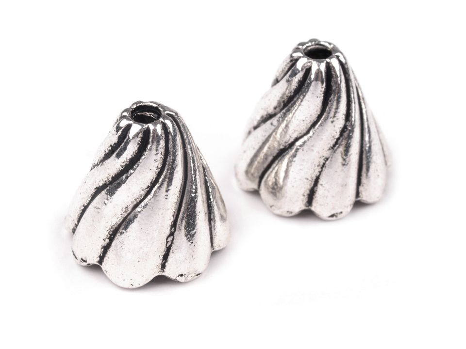 Koncovka na šnúrku / dekoračné kaplíky 13x13 mm- 4ks