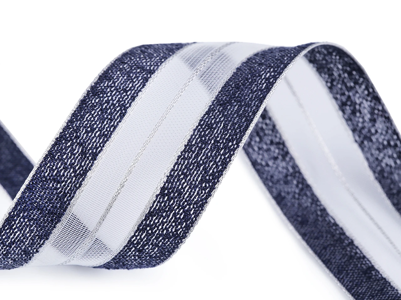 Stuha s lurexom šírka 40 mm- 1m