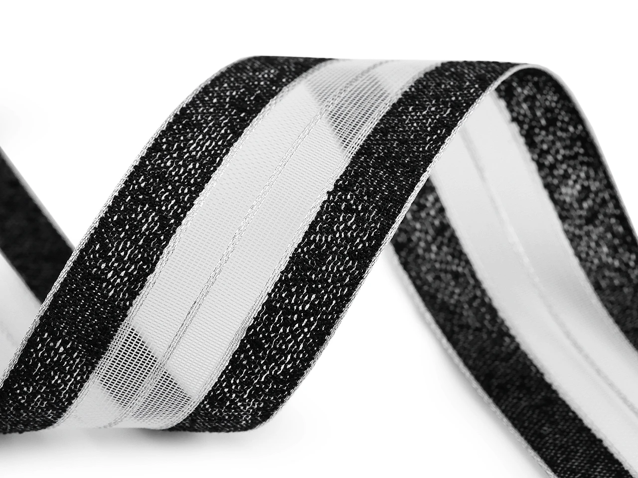 Stuha s lurexom šírka 40 mm- 1m