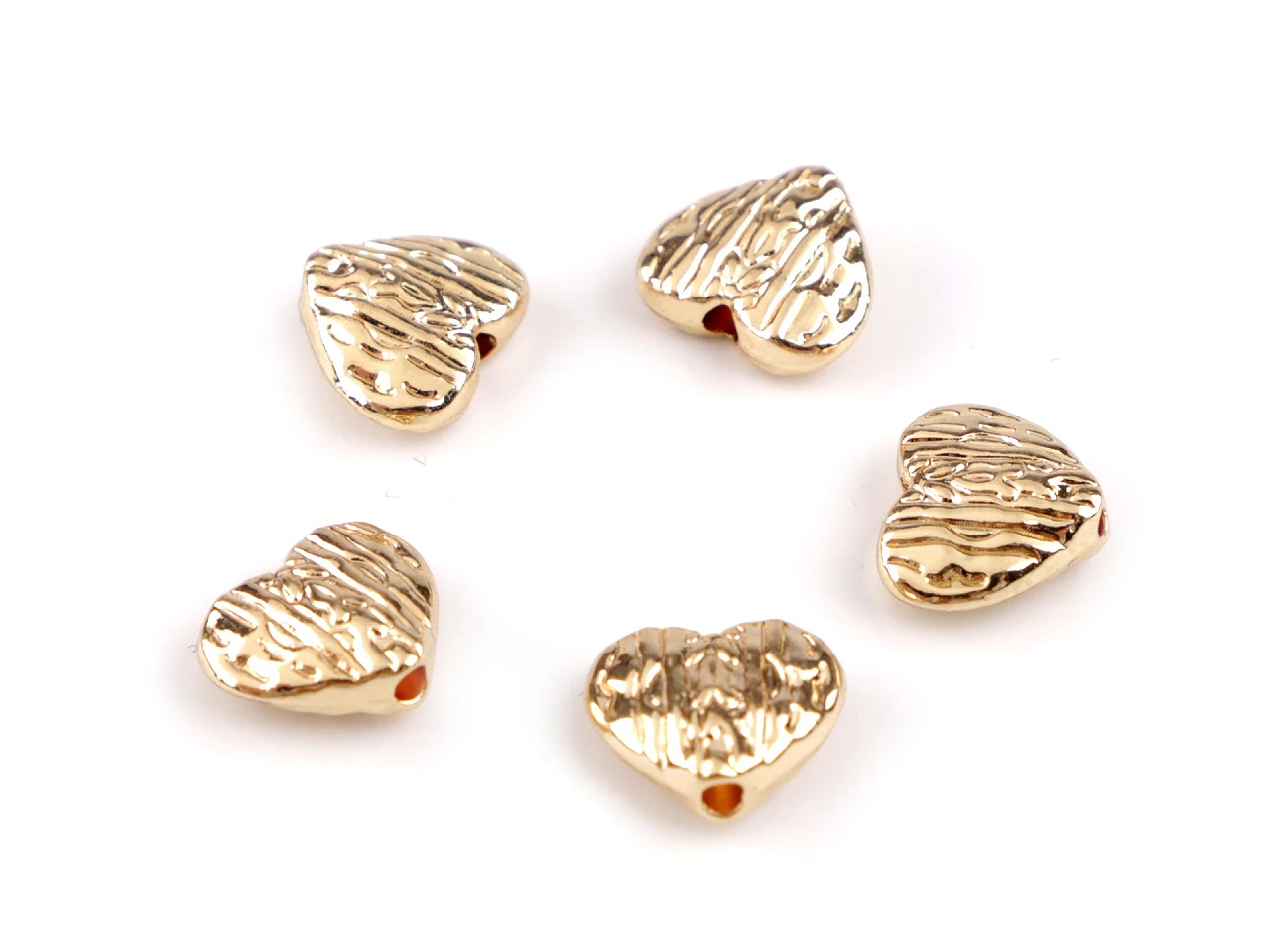 Kovová korálka srdce 10x12 mm -5ks