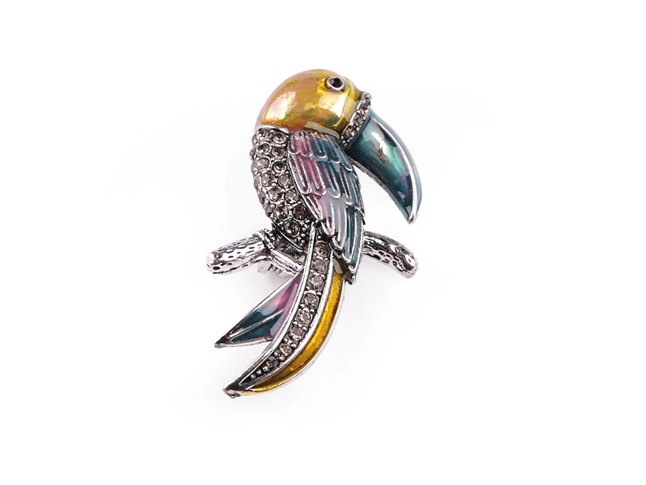 Brošňa s brúsenými kamienkami tukan