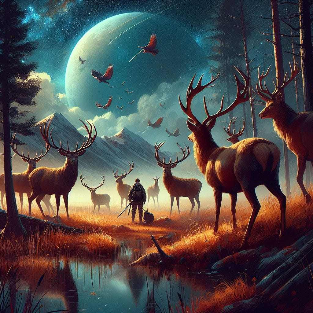 PANEL - JELENE NA ÚPLETE - 45x55cm!!!
