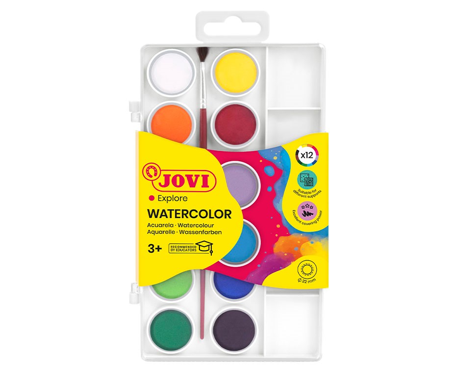 JOVI vodové farby 12 ks priemer 22 mm