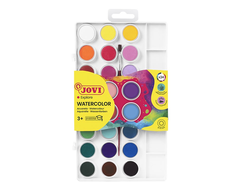 JOVI vodové farby 24 ks priemer 22 mm