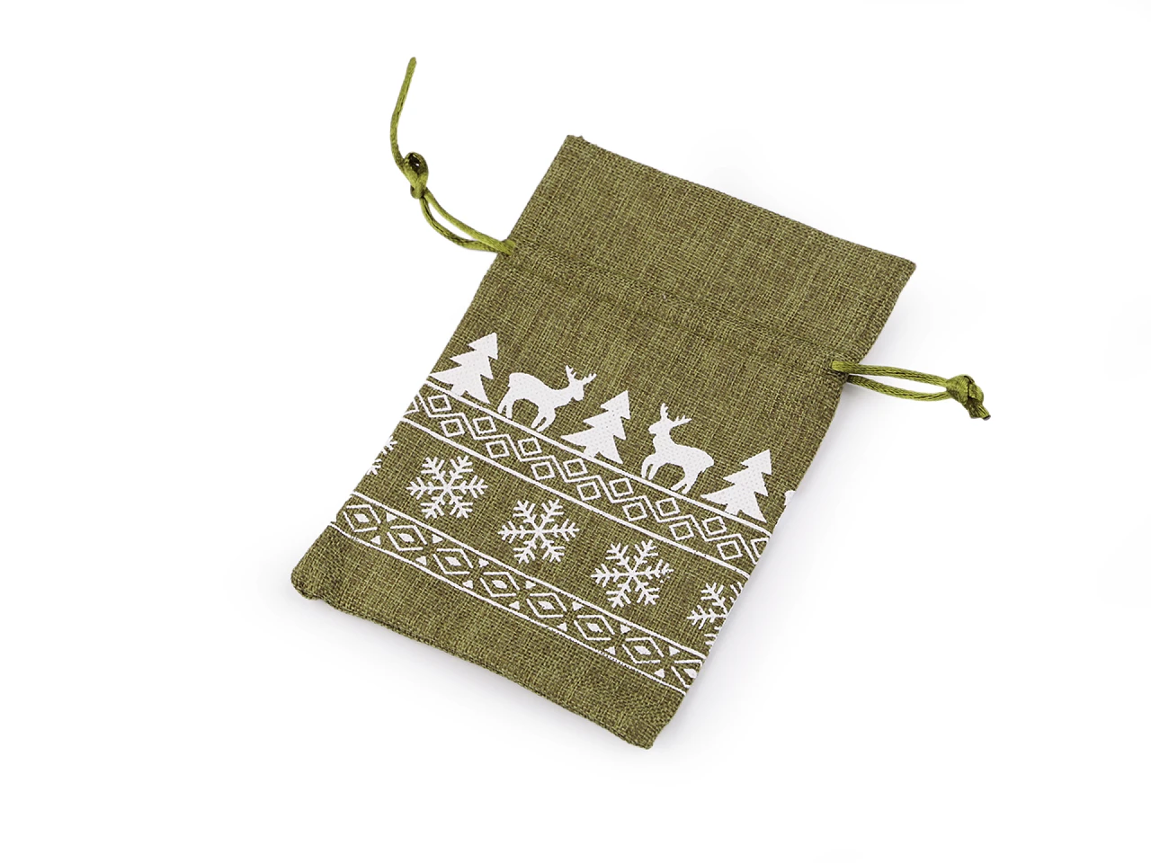 Vianočné darčekové vrecúško 10x15 cm imitácia juty- 1ks
