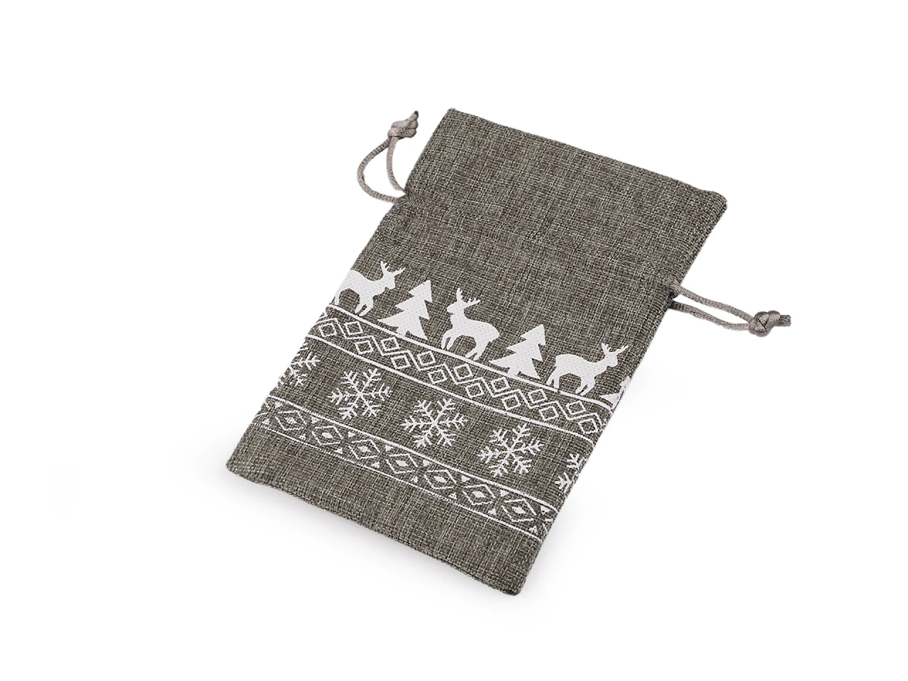 Vianočné darčekové vrecúško 10x15 cm imitácia juty- 1ks