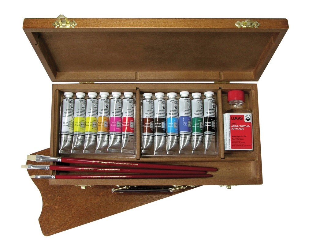 LUKAS Cryl Studio sada akrylových farieb 12x20ml s príslušenstvom