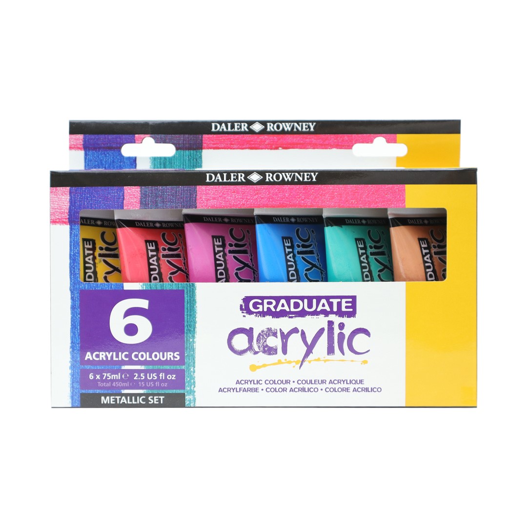 D&R Graduate sada metalických akrylových farieb 6x75ml