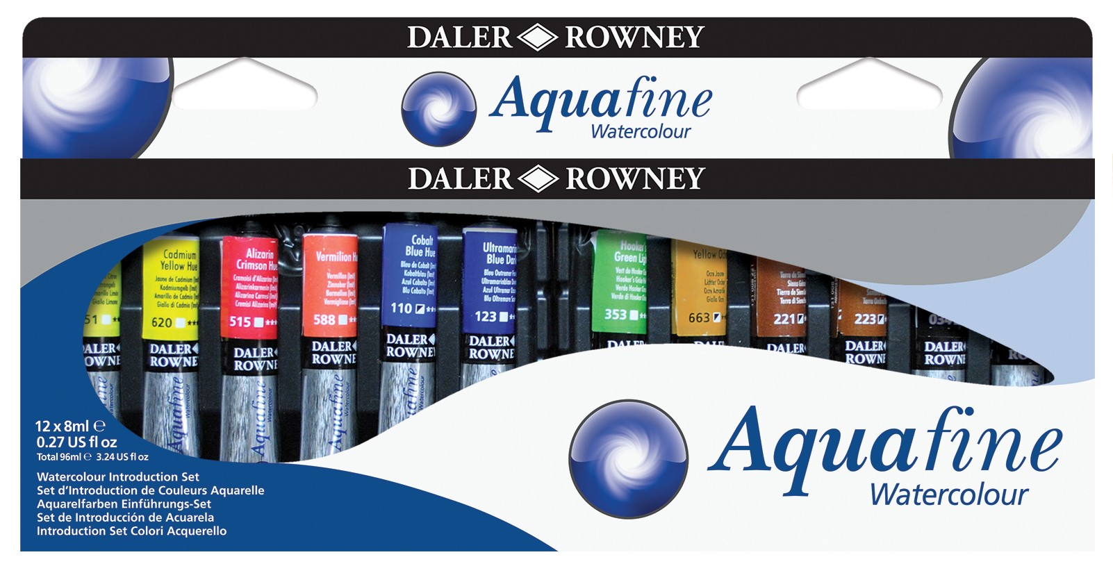 D&R Aquafine akvarelová sada 12x8ml