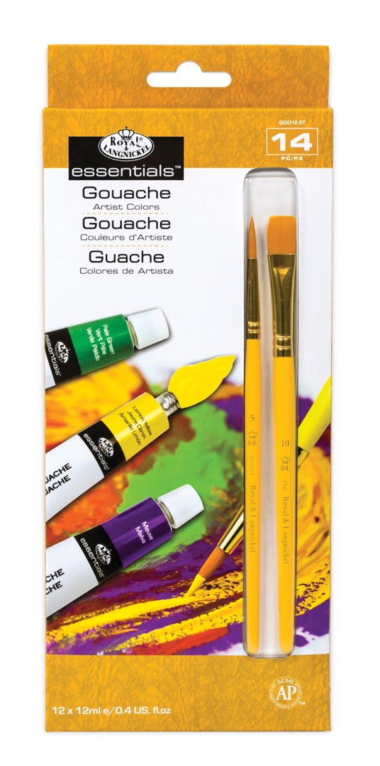 R&L Gvašové farvy ARTIST 12x12ml + 2 štetce