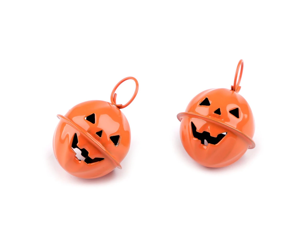 Rolnička tekvica halloween Ø24 mm s krúžkom- 2ks