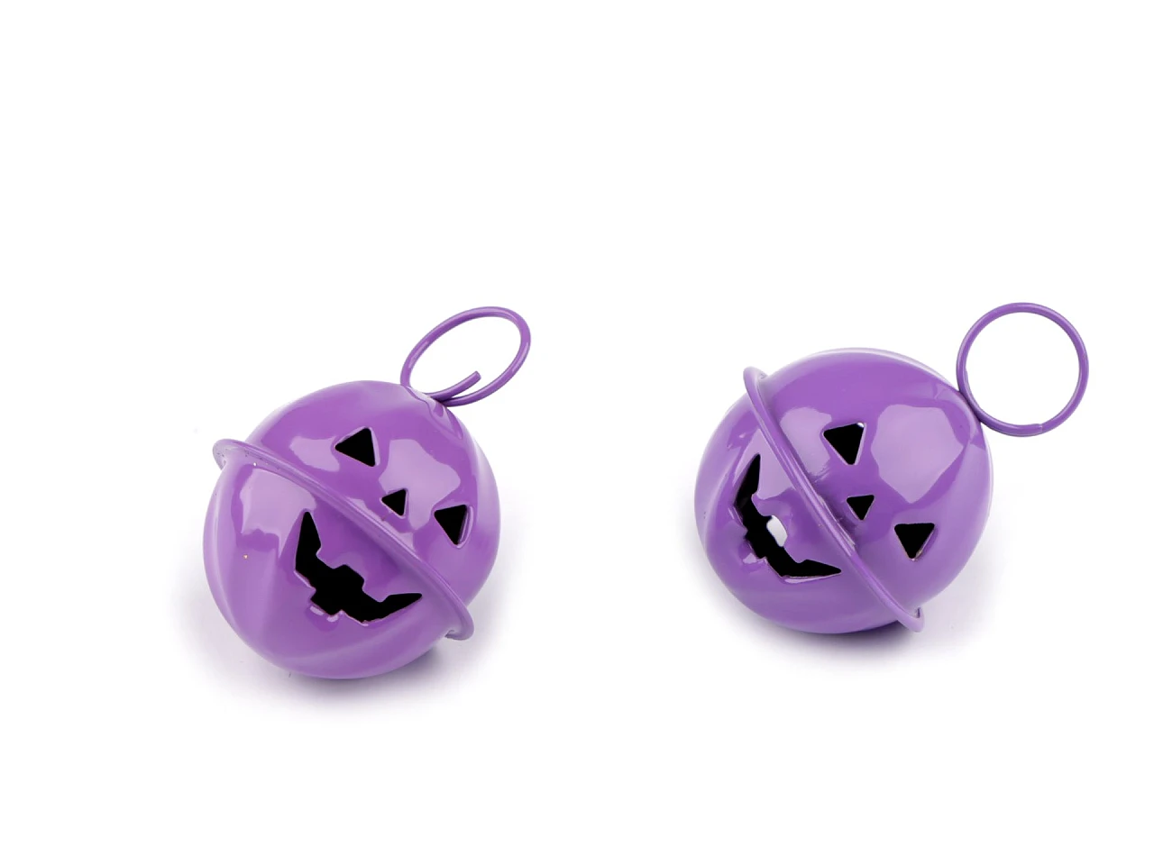 Rolnička tekvica halloween Ø24 mm s krúžkom- 2ks
