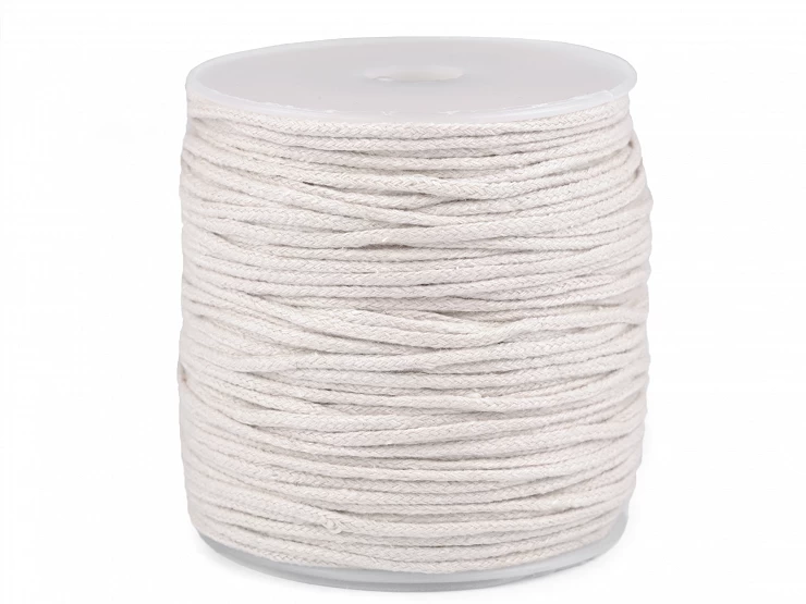 Odevná šnúra / bavlnená priadza / knot Ø2 mm splietaná- 10m