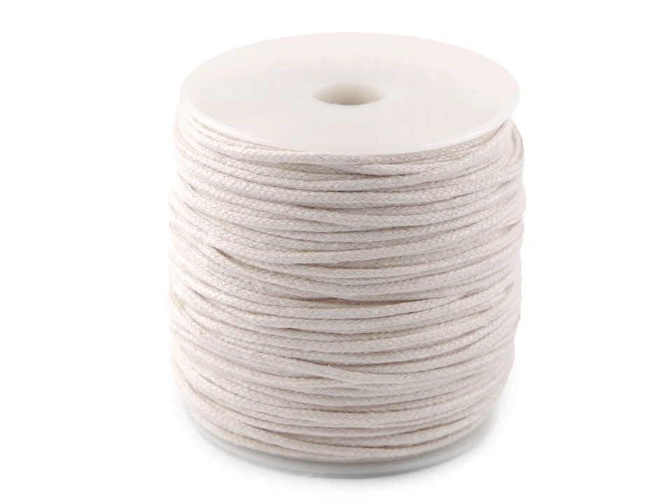 Bavlnená šnúra macrame Ø3 mm splietaná- 10m