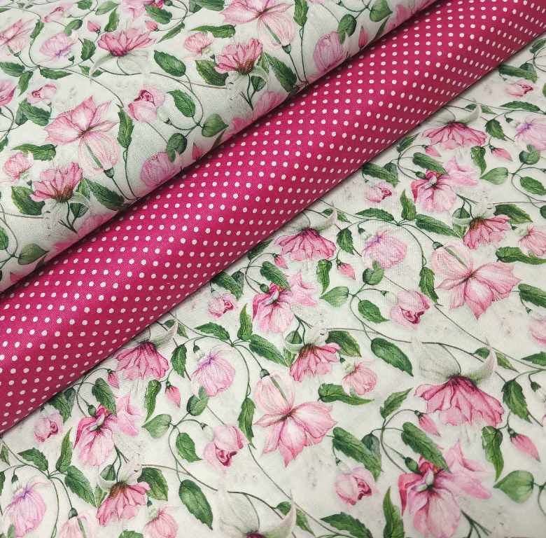 KVETY TREND FUCHSIA NA BAVLNE