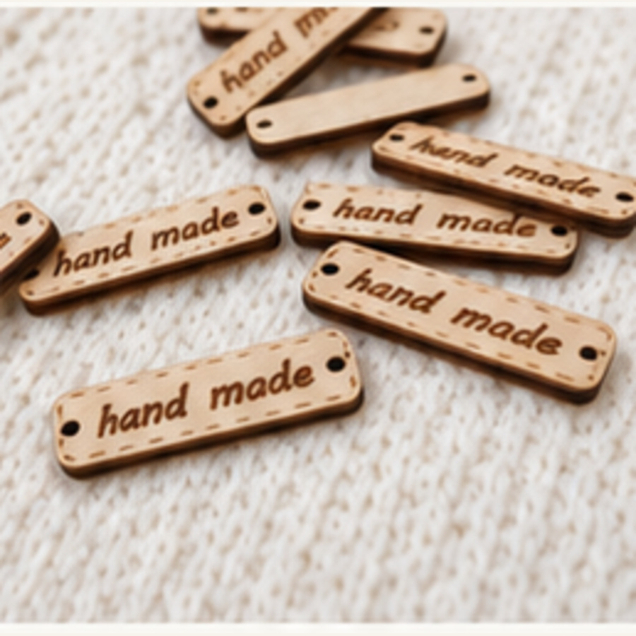 Drevená ceduľka / ozdoba hand mode 10x36mm- 1kus