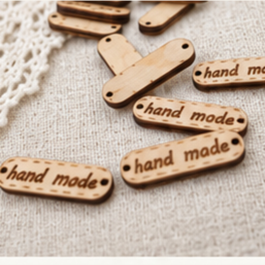 Drevená ceduľka / ozdoba hand mode 10x30mm- 1kus