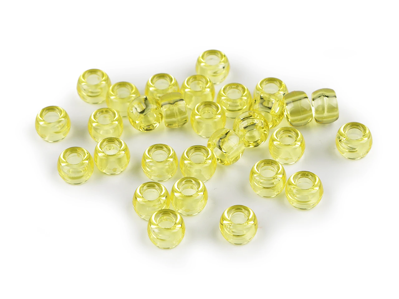 Plastové korálky s veľkým prievlakom / plavkové 9x6 mm- 20g