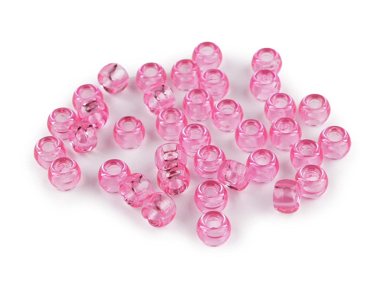 Plastové korálky s veľkým prievlakom / plavkové 9x6 mm- 20g