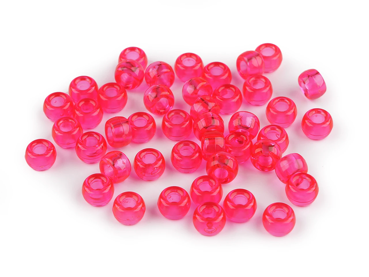 Plastové korálky s veľkým prievlakom / plavkové 9x6 mm- 20g