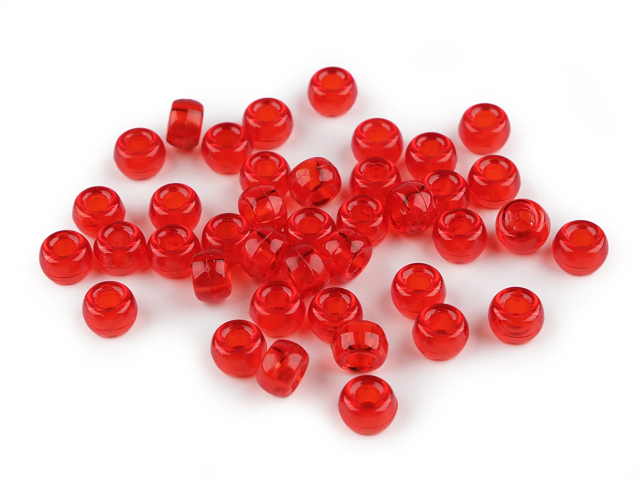 Plastové korálky s veľkým prievlakom / plavkové 9x6 mm- 20g