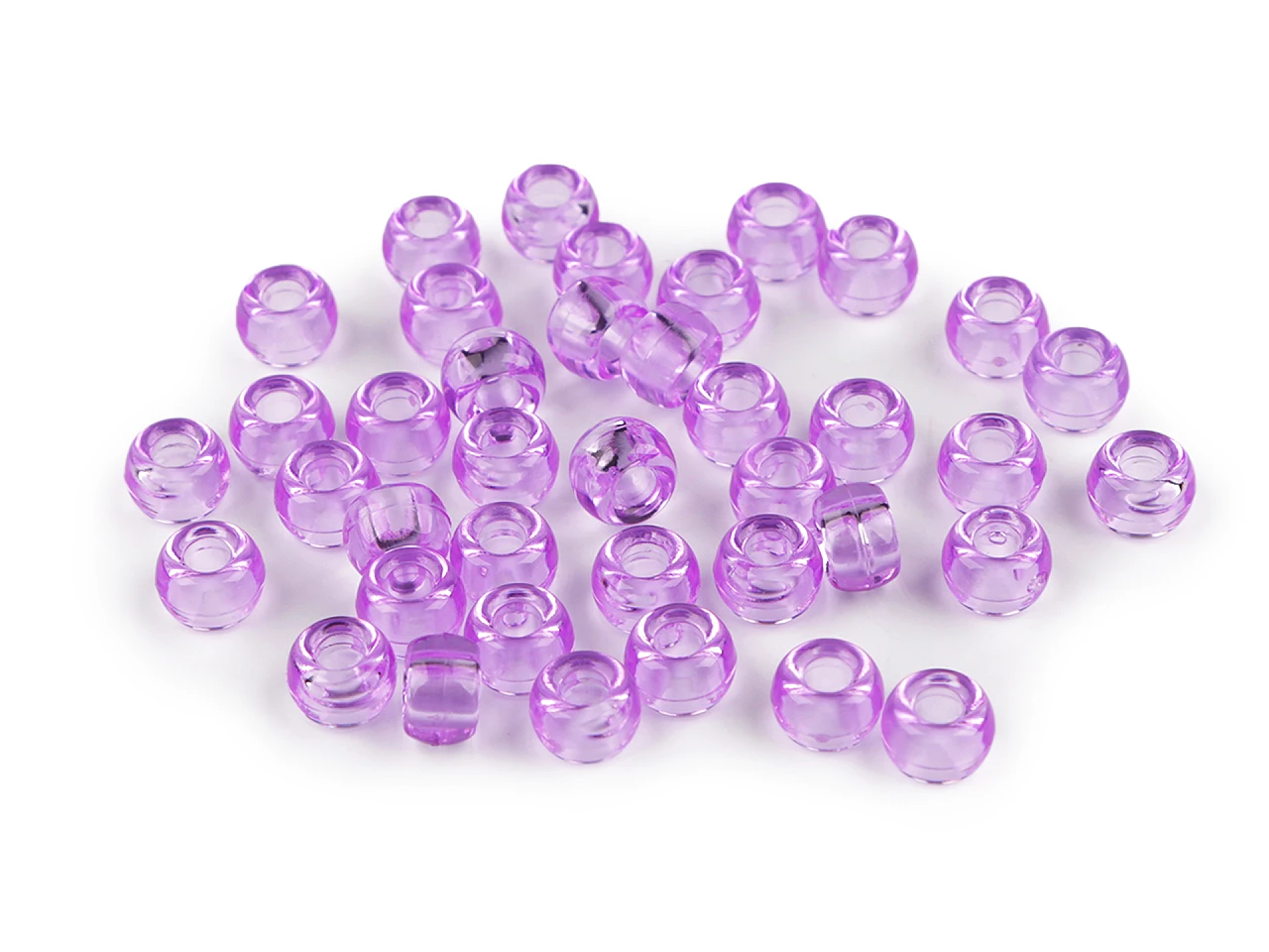 Plastové korálky s veľkým prievlakom / plavkové 9x6 mm- 20g