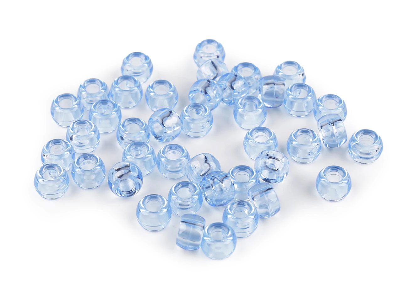 Plastové korálky s veľkým prievlakom / plavkové 9x6 mm- 20g