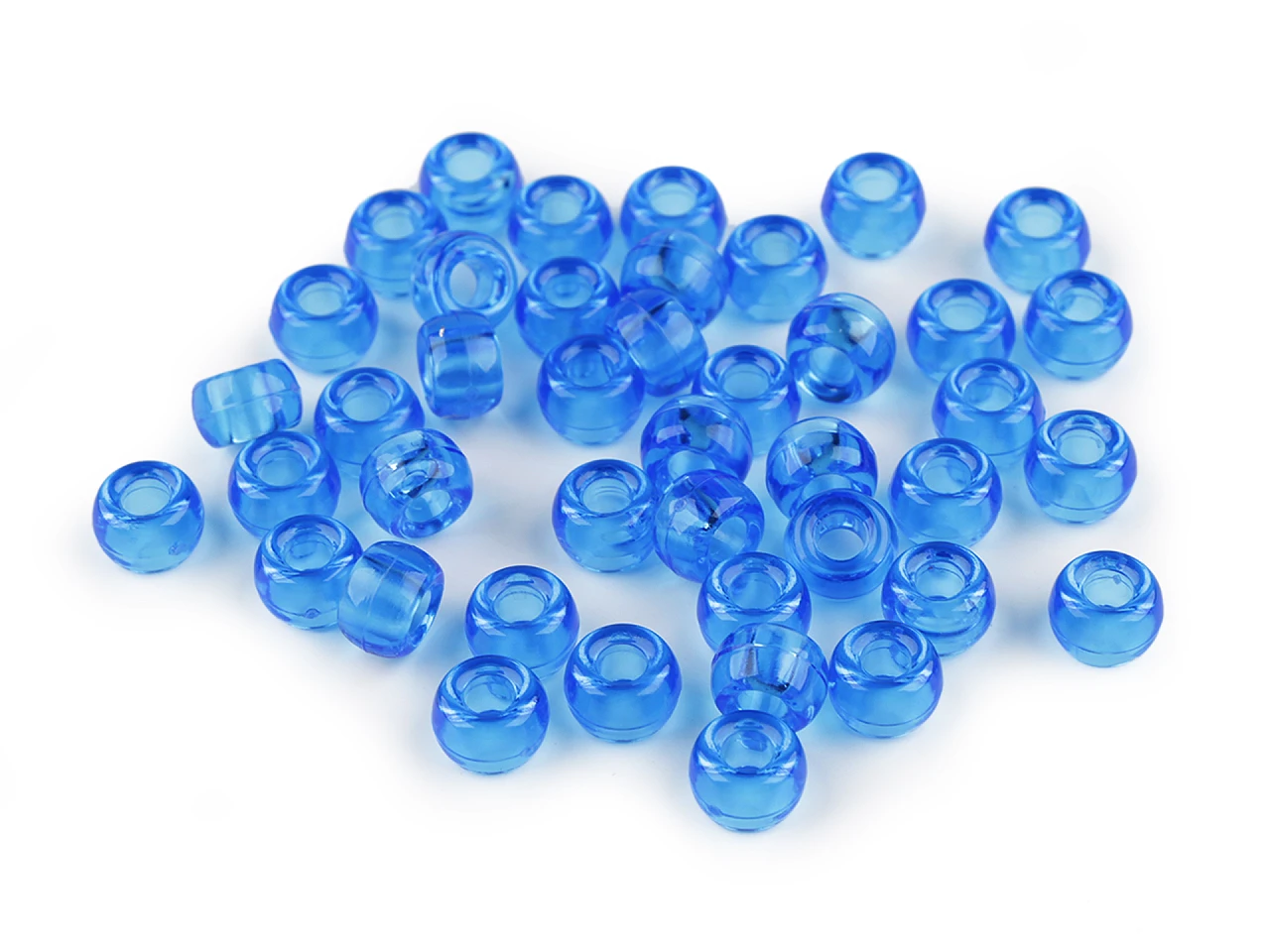 Plastové korálky s veľkým prievlakom / plavkové 9x6 mm- 20g